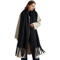 Thick Chunky Winter Tassel Scarf In 3 Colour Options - White