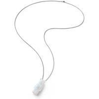 BearBrick Long Necklace, Silver, White Crystal 2814116