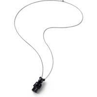 BearBrick Long Necklace, Silver, Black Crystal 2814117