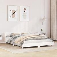 Bed Frame without Mattress White 160x200 cm Solid Wood Pine