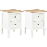 Bedside Cabinet 2 pcs White 35x30x49 cm MDF