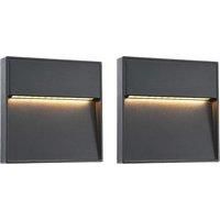 Outdoor LED Wall Lights 2 pcs 3 W Black Square