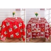 Christmas Printed Tablecloth - 2 Design Options - Red