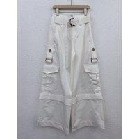 Women New High Quality White Long Wide Leg Pants with Belt Solid Loose Elegant Chic Bottoms Luxury Casual Runway Designer Pocket