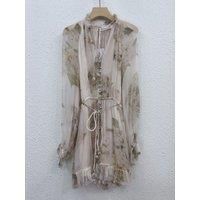 New Women V-Neck Lace-up Floral Printing Long Sleeve High Quality Beach Style Bohemian Elegant Sweet Runway Designer Jumpsuits