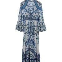 100% Real Silk Women New V-Neck Printing Diamond Midi Dress High Quality Bohemian Vintage Elegant Beach Style Luxury Chic Sweet