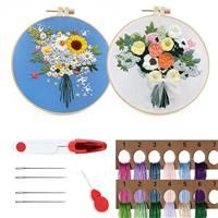 Mother's Day Embroidery Starter Kit, Pack Holding Flowers Cross 2