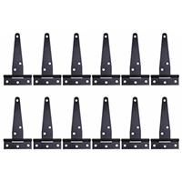 DOITOOL T Strap Hinges Heavy Duty Gate Hinges for 12PCS Black (4