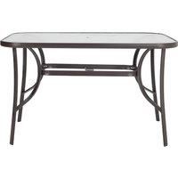 4/6 Seater Glass Garden Table with Parasol Hole