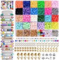 Clay Beads Kit,Friendship Bracelet Kits Flat Beads 3900Pcs Making£ 24