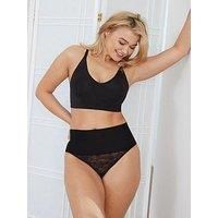 Maidenform Women/'s Tame Your Tummy Shaping Thong with Cool Comfort Waist Shapewear, Black Lace, XL