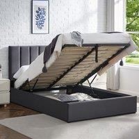 Ottoman Storage Bed Frame with Underbed Storage, Adjustable Headboard