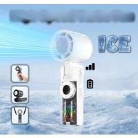 Rechargeable Electric Handheld Fan 100 Speeds,Cooling Portable Fan,Fan With RGB Lighting,Foldable Mini Air Cooling Turbo Fan