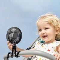 Baby Stroller Fan-Portable Small Fan,Usb Fan Rechargeable,Stroller Fan,Low Noise Fan,Fan Stand,Fan