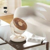 Desktop Air Circulator Fan-360 Auto Rotation Desktop Fan With 3 Speed,USB Rechargeable Quiet Fan for