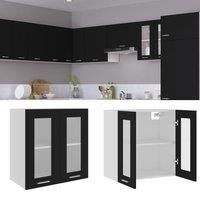 Hanging Glass Cabinet Black 60x31x60 cm Engineered Wood