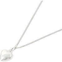 Harfi Women's Minimalist Puffed Heart Sterling Silver Necklace | Size: 18 inches