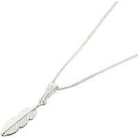 Harfi Women's Small Feather Charm Sterling Silver Necklace | Size: 18 inches