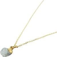 Raw Aquamarine Gold Plated March Birthstone Necklace