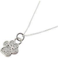 Harfi Women's Mini Dog Cat Paw Print Charm Sterling Silver Necklace | Size: 18 inches