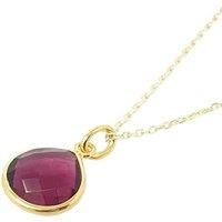 Ruby July Birthstone Gold Plated Pendant Charm Necklace
