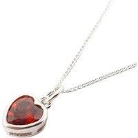 Mini Heart Silver Garnet January Birthstone Necklace