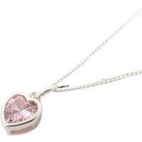 Harfi Women's Mini Heart Rose Quartz October Birthstone Necklace in Pink | Size: 18 inches