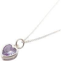 Mini Heart Light Amethyst June Birthstone Necklace