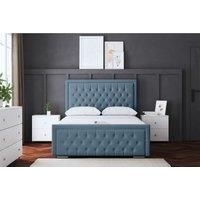 Allegra Upholstered Bed with Optional Ottoman and Mattress - 5 Colours Available