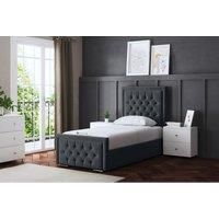 Allegra Upholstered Bed with Optional Ottoman and Mattress - 5 Colours Available
