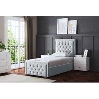 Allegra Upholstered Bed with Optional Ottoman and Mattress - 5 Colours Available