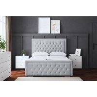 Allegra Upholstered Bed with Optional Ottoman and Mattress - 5 Colours Available