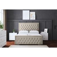 Allegra Upholstered Bed with Optional Ottoman and Mattress - 5 Colours Available