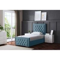 Allegra Upholstered Bed with Optional Ottoman and Mattress - 5 Colours Available