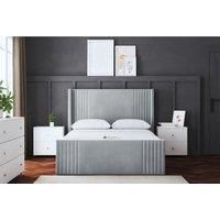 Elara Winged Panel Bed with Optional Ottoman and Mattress - 5 Colours Available