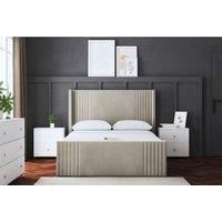 Elara Winged Panel Bed with Optional Ottoman and Mattress - 5 Colours Available