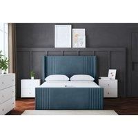 Elara Winged Panel Bed with Optional Ottoman and Mattress - 5 Colours Available