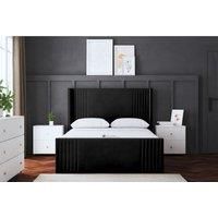 Elara Winged Panel Bed with Optional Ottoman and Mattress - 5 Colours Available