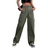 Women'S High Waist Casual Cargo Trousers - 5 Colours! - Black