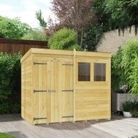 DIY Sheds 8 x 5ft Pent Shiplap Pressure Treated Double Door Shed