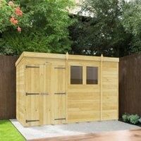 DIY Sheds 10 x 5ft Pent Shiplap Pressure Treated Double Door Shed