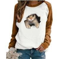 Casual Cat Print Fleece Sweatshirt - 5 Colours! - Green