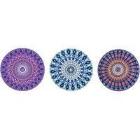 Round Mandala Beach & Picnic Mat - 3 Colours & 2 Pack Size Options - Blue