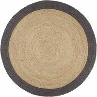 Handmade Rug Jute with Dark Grey Border 240 cm