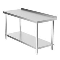 Kitchen Work Table with Backsplash 150x60x80 cm Stainless Steel