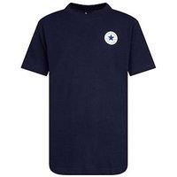 Converse Junior Boy Small Left Chest Logo S/S T-Shirt - Navy