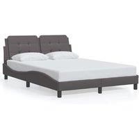 Bed Frame without Mattress Grey 140x200 cm Faux Leather