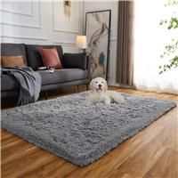 Evitany Solid Color High Pile Fluffy Rug Ultra Faux Large 160x230CM)