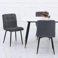 Set of 4 Matte Velvet Padded Dining Chairs for Living Room, Garden, Kitchen, Bedroom, Outdoor and