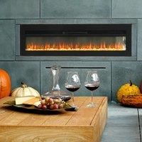 LED Electric Wall Fireplace 9 Flame Colours with Freestanding Leg, Black 70inch